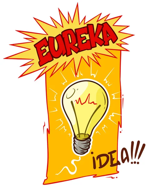 Cartoon lightning idea bulb — Stock Vector