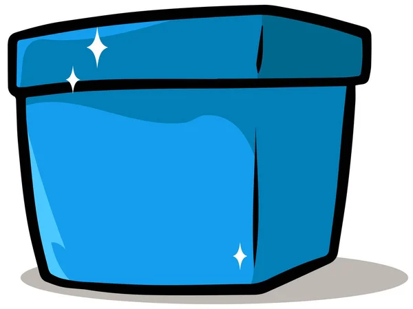 Cartoon shiny blue present gift box — Stock Vector
