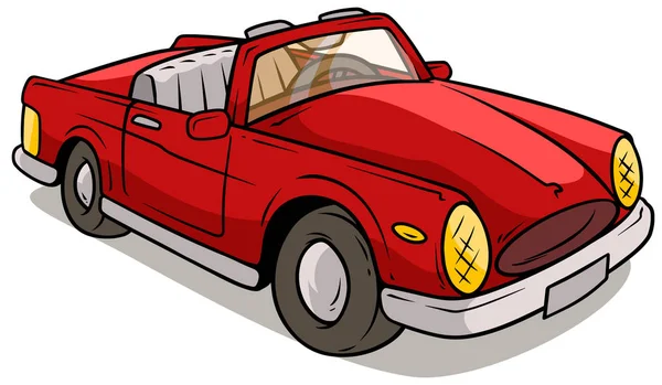 Dibujos animados rojo coche retro — Vector de stock