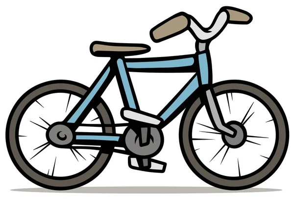 Cartoon bicicleta azul isolado no fundo branco — Vetor de Stock