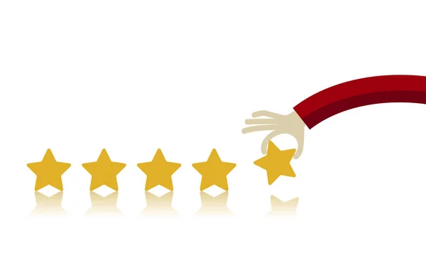 Giving five star rating. Feedback concept — Stock Vector