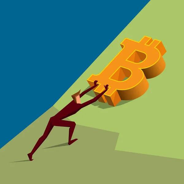 Bitcoin işareti örmeye işadamı