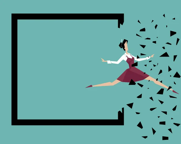 Bir kadın kendi sınırları ötesinde atlar: kenarlıklar Breaking