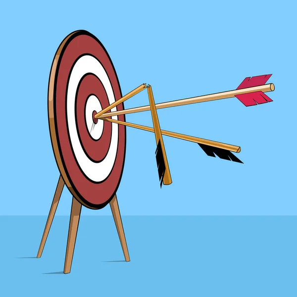 Bullseye: цільовий удар у центрі стрілками — стоковий вектор