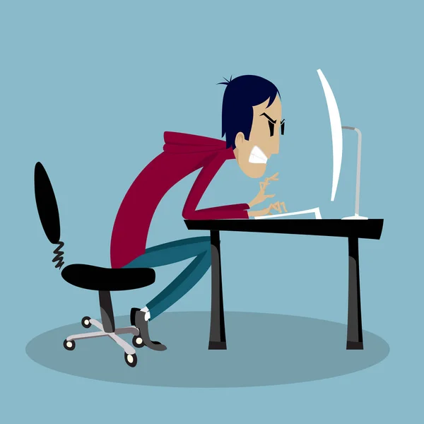 Kızgın adam yazarak