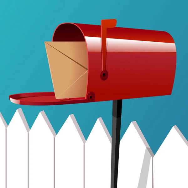 Brief in de brievenbus — Stockvector