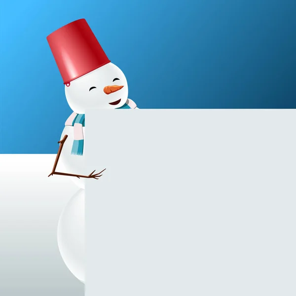Snowman White Banner — Stock Vector