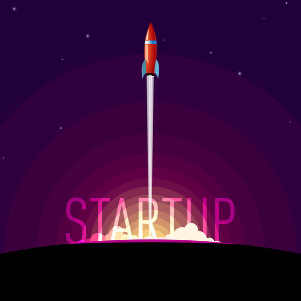 Rocket launch: Startup concept