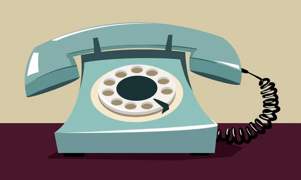 Ilustração Telefone Retro Azul —  Vetores de Stock