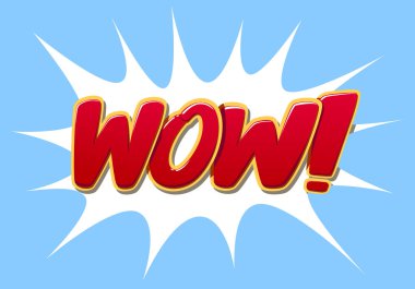 Yazı duygusal metin Wow