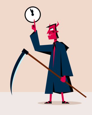 Grim reaper ve gösteren saat tutan reaper: son tarih kavramı