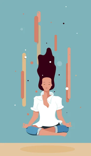 İş kadını Lotus poz meditasyon