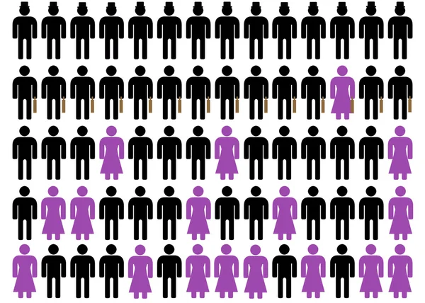 Ungleichheit in schwarz, lila und weiß 0 — Stockfoto