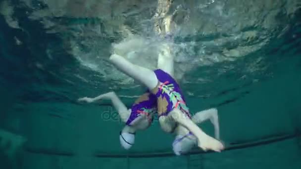 Underwater view of Synchronized Swimming. — Stock Video