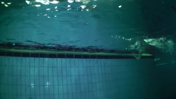 Unterwasser-Ansicht der Schwimmerin. — Stockvideo