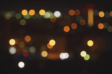 Gece şehir ışıkları arka planı bokeh