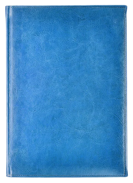 Beyaz arka plan üzerinde izole mavi deri notebook