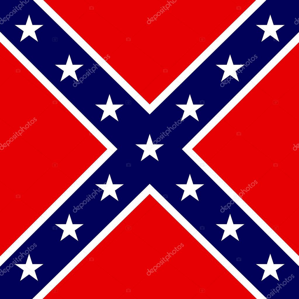 National flag of the Confederate States of America, square variation historical flag  in high resolution 6000x6000px