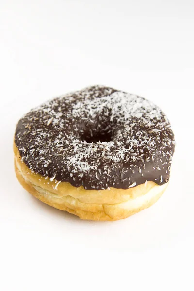 Donut de chocolate em branco — Fotografia de Stock