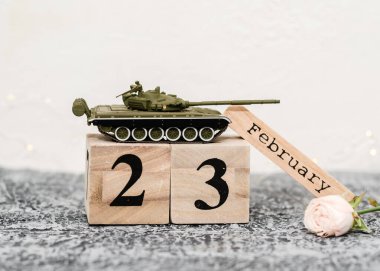 Tahta takvimde 23 Şubat tarihi. Erkekler günü. Anavatan Savunma Günü.