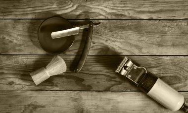 Vintage Barbershop.Toning sepya ayarla