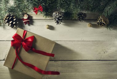 Noel hediyeler ile kompozisyon. En iyi görünüm ve kopya alanı