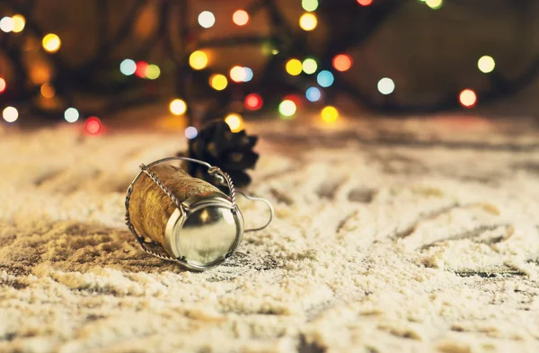 Şampanya tablosundan cork — Stok fotoğraf