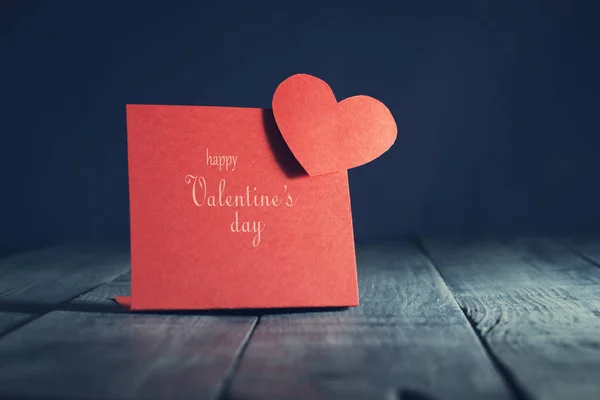 Card Happy Valentine's Day in the old wooden background. — Stock Photo, Image