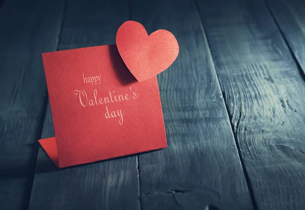 Carta Buon San Valentino nel vecchio sfondo di legno . — Foto Stock