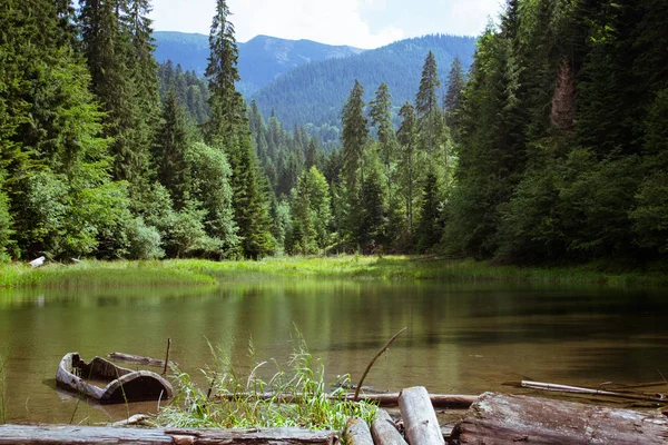 Uitzicht op het mooie bergmeer. Reizen. Toerisme. Oekraïne. Karpaten. — Stockfoto