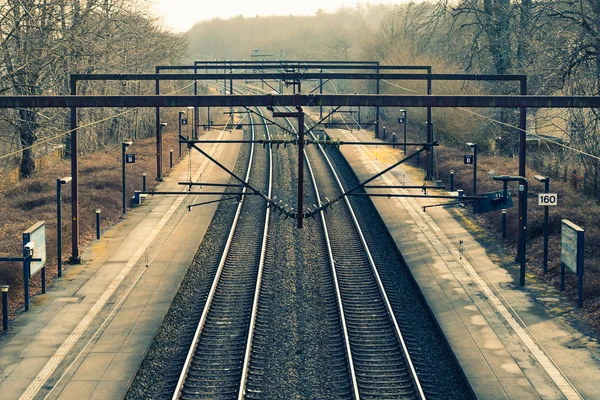 Eisenbahn. Blick von oben. Verkehr. Verkehr. — Stockfoto