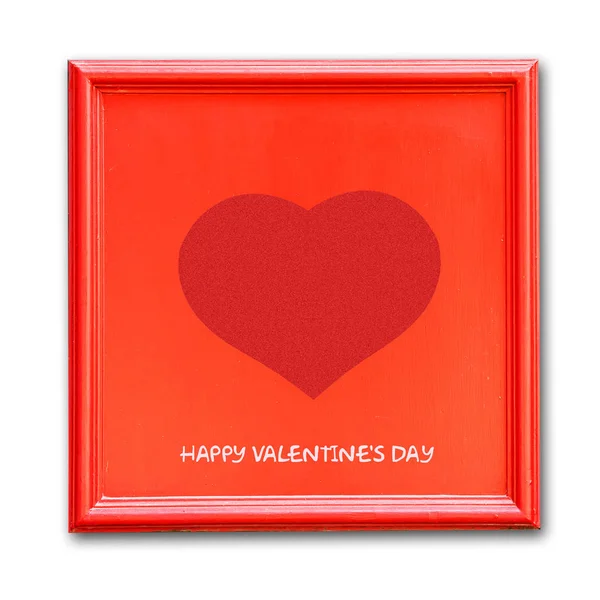 Heart in a red frame. Isolated. Happy Valentine's day background. — Stock Photo, Image