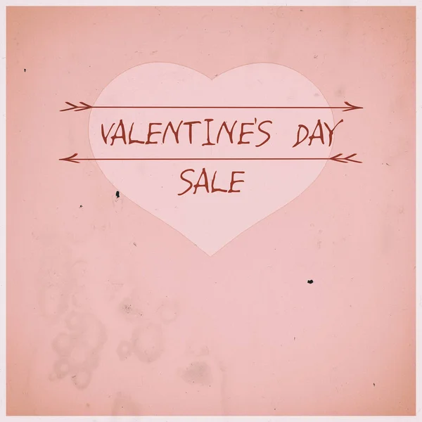 Venta concepto de San Valentín. Placa vintage con la inscripción y el corazón. Negocio . —  Fotos de Stock