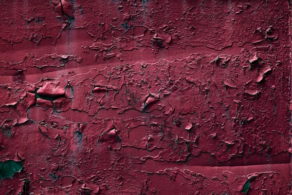 Fundo Grunge Uma Placa Ferro Pintada Vermelha Rachada Velha Texturas — Fotografia de Stock