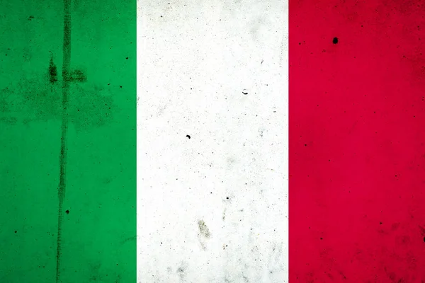 Flaga Włoch Betonowej Ścianie Podróżuje Załącznik — Zdjęcie stockowe