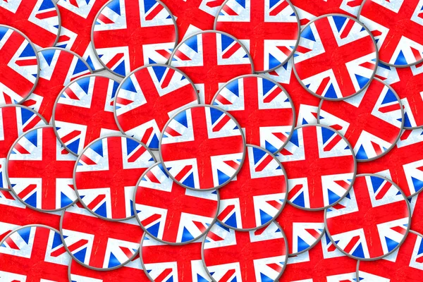 Много Круглых Значков Флагом Англии Путешествия Европа — стоковое фото