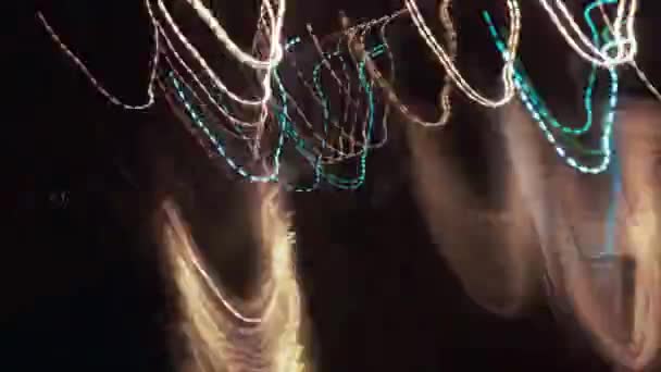 都市街路灯のカラフルな渦巻き。Speceffects 特撮背景。Hyperlapse — ストック動画