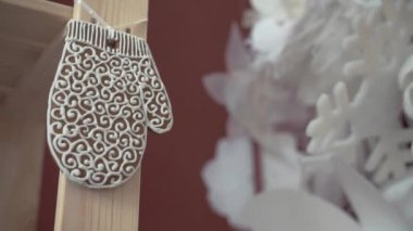 Noel süsler ile gingerbread çerezleri. Yeni yıl atmosfer