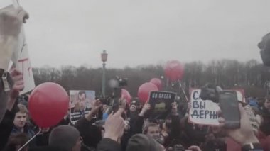 Saint-Petersburg, Rusya, 26 Nisan 2017. Yolsuzluk protesto anti Rus