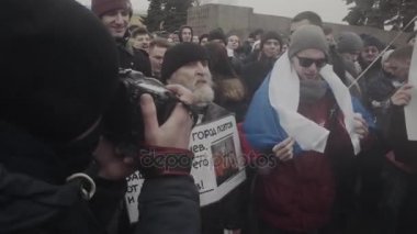 Saint-Petersburg, Rusya, 26 Nisan 2017. Putin protesto anti Rus.