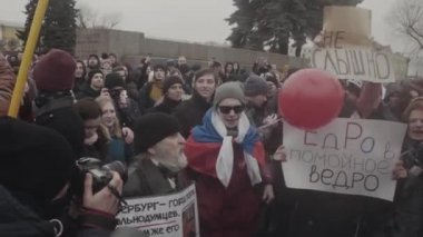 Saint-Petersburg, Rusya, 26 Nisan 2017. Yolsuzluk protesto anti Rus