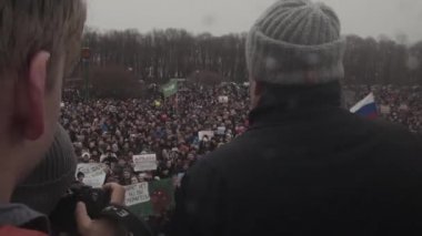 Saint-Petersburg, Rusya, 26 Nisan 2017. Rus hükümeti protesto anti.