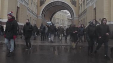 Saint-Petersburg, Rusya, 26 Nisan 2017. Yolsuzluk protesto anti Rus.