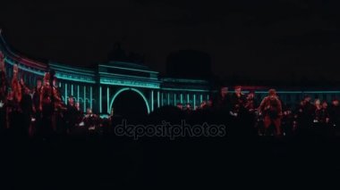 Saint-Petersburg, Rusya Federasyonu-4 Kasım: 3d eşleme. Genel Kurmay bina. Projeksiyon binasında