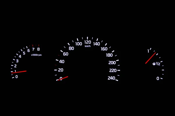 Araba gösterge paneli gece