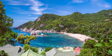 Tayland güzel Koh Tao Adaları. Tanote Körfezi
