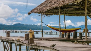 Hamak dalış istasyonu - Kri Adası. Raja Ampat, Endonezya, Batı Papua