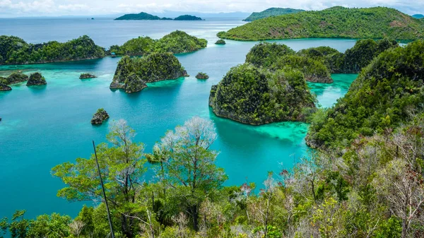 Isola di Painemo, Laguna Blu, Raja Ampat, Papua Occidentale, Indonesia — Foto Stock