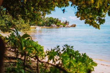 La Digue Adası, Seyşeller, Anse Kaynak Argent. Tatil ve rahatlama için hayaller adası