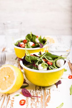 Taze yeşil salata otlar ile 